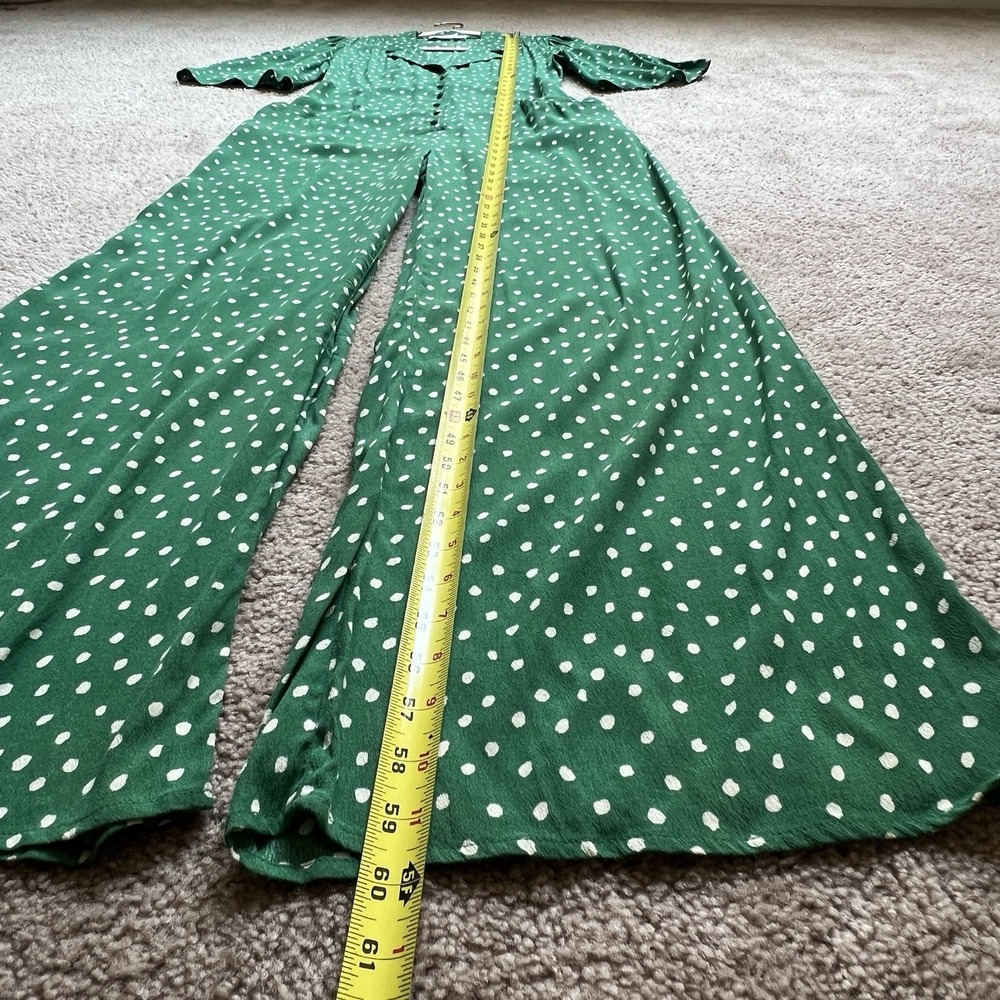 Mango Women's Short Sleeve Wide‎ Leg Polka Dot Jumpsuit Jungle Green Size XXS - Picture 8 of 13